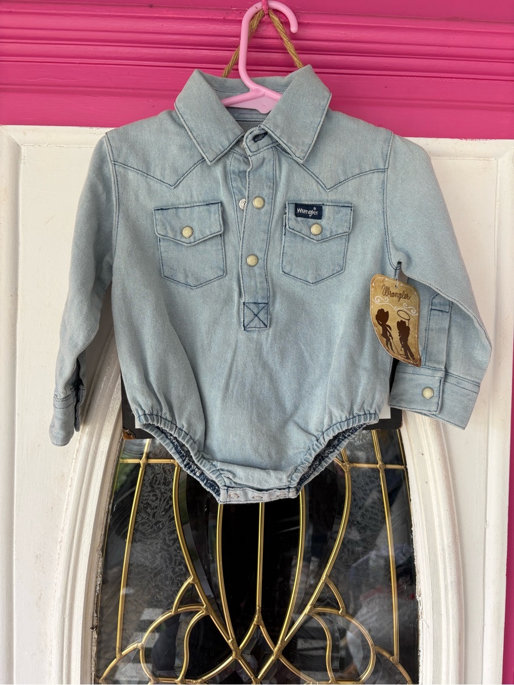 Wrangler Light Blue Denim One-Piece Button-Down Shirt